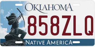 OK license plate 858ZLQ