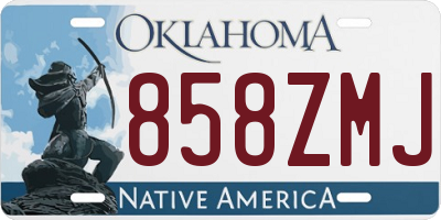 OK license plate 858ZMJ