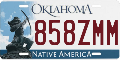 OK license plate 858ZMM