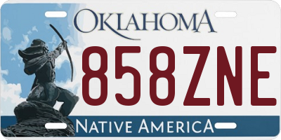 OK license plate 858ZNE