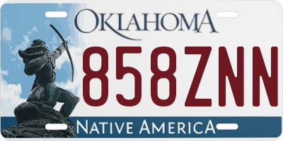 OK license plate 858ZNN