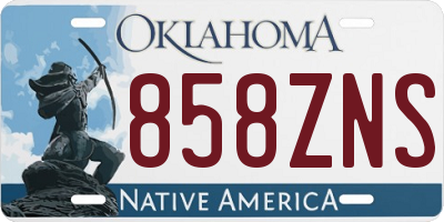 OK license plate 858ZNS