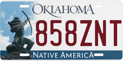 OK license plate 858ZNT