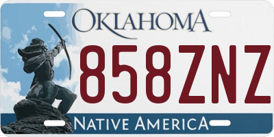 OK license plate 858ZNZ