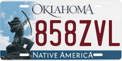 OK license plate 858ZVL