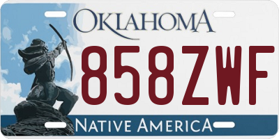 OK license plate 858ZWF