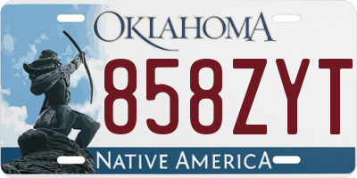 OK license plate 858ZYT