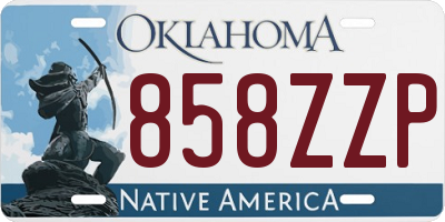 OK license plate 858ZZP