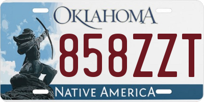 OK license plate 858ZZT