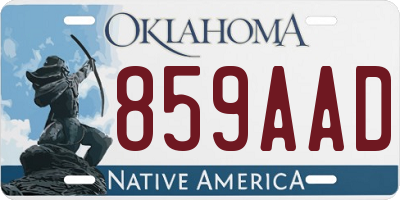 OK license plate 859AAD