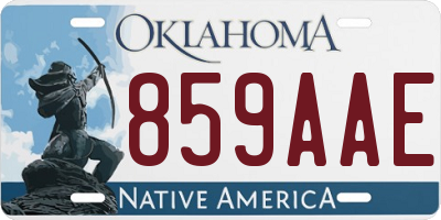 OK license plate 859AAE