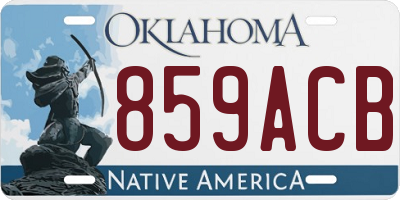 OK license plate 859ACB