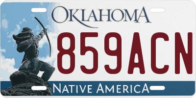 OK license plate 859ACN