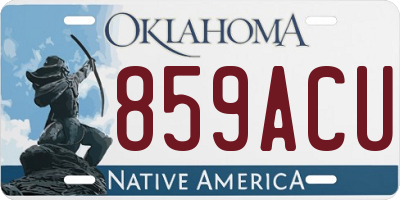 OK license plate 859ACU