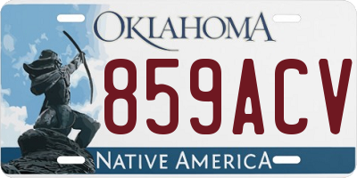 OK license plate 859ACV