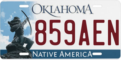 OK license plate 859AEN