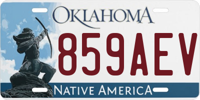 OK license plate 859AEV