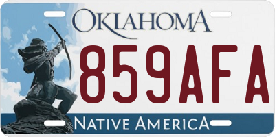 OK license plate 859AFA