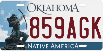 OK license plate 859AGK