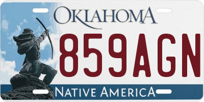 OK license plate 859AGN