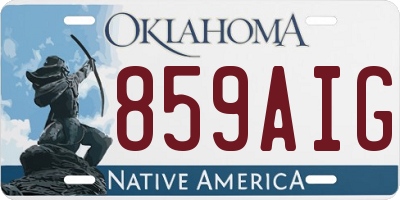 OK license plate 859AIG
