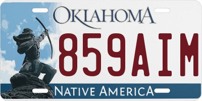 OK license plate 859AIM
