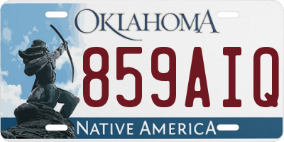 OK license plate 859AIQ
