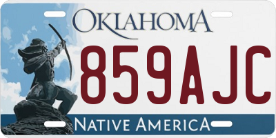 OK license plate 859AJC