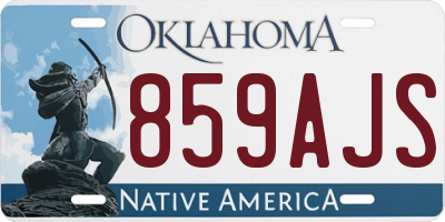 OK license plate 859AJS