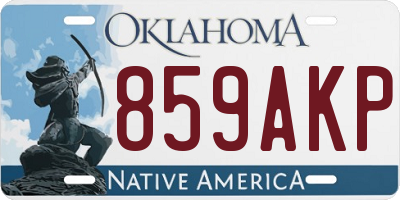 OK license plate 859AKP