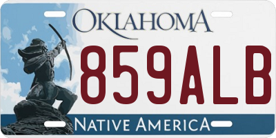OK license plate 859ALB
