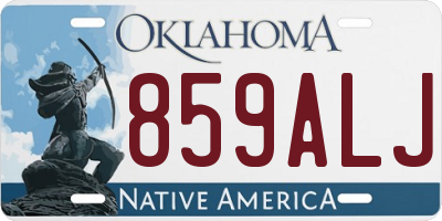 OK license plate 859ALJ