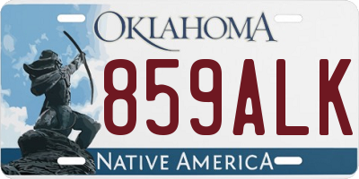 OK license plate 859ALK