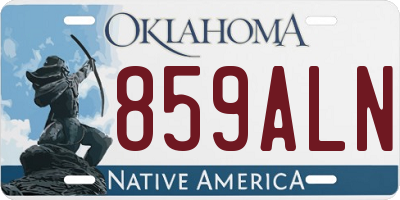 OK license plate 859ALN