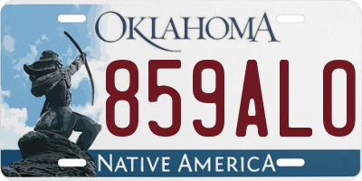 OK license plate 859ALO