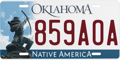 OK license plate 859AOA