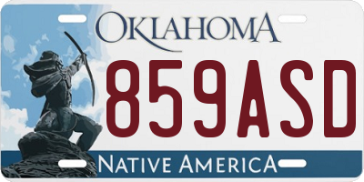 OK license plate 859ASD