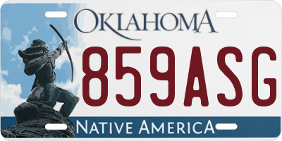 OK license plate 859ASG