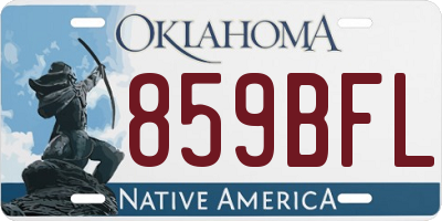 OK license plate 859BFL