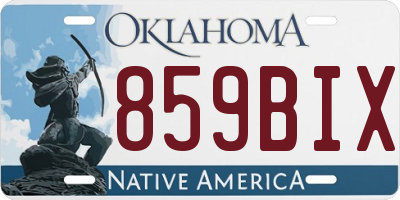 OK license plate 859BIX