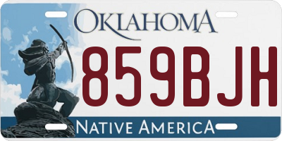 OK license plate 859BJH