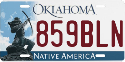 OK license plate 859BLN