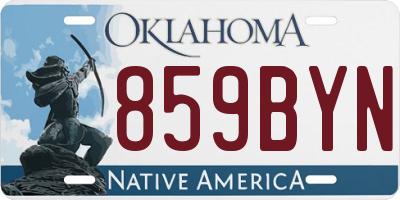 OK license plate 859BYN