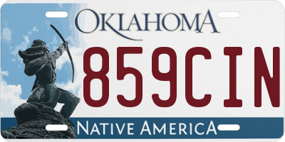 OK license plate 859CIN
