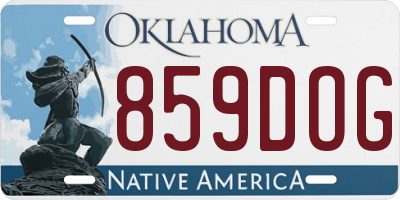 OK license plate 859DOG