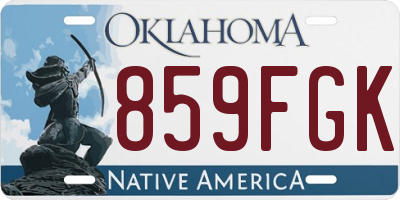 OK license plate 859FGK
