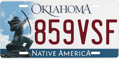 OK license plate 859VSF