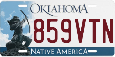 OK license plate 859VTN
