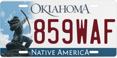 OK license plate 859WAF