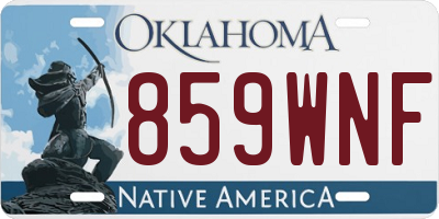 OK license plate 859WNF